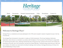 Tablet Screenshot of heritageplacehoa.com